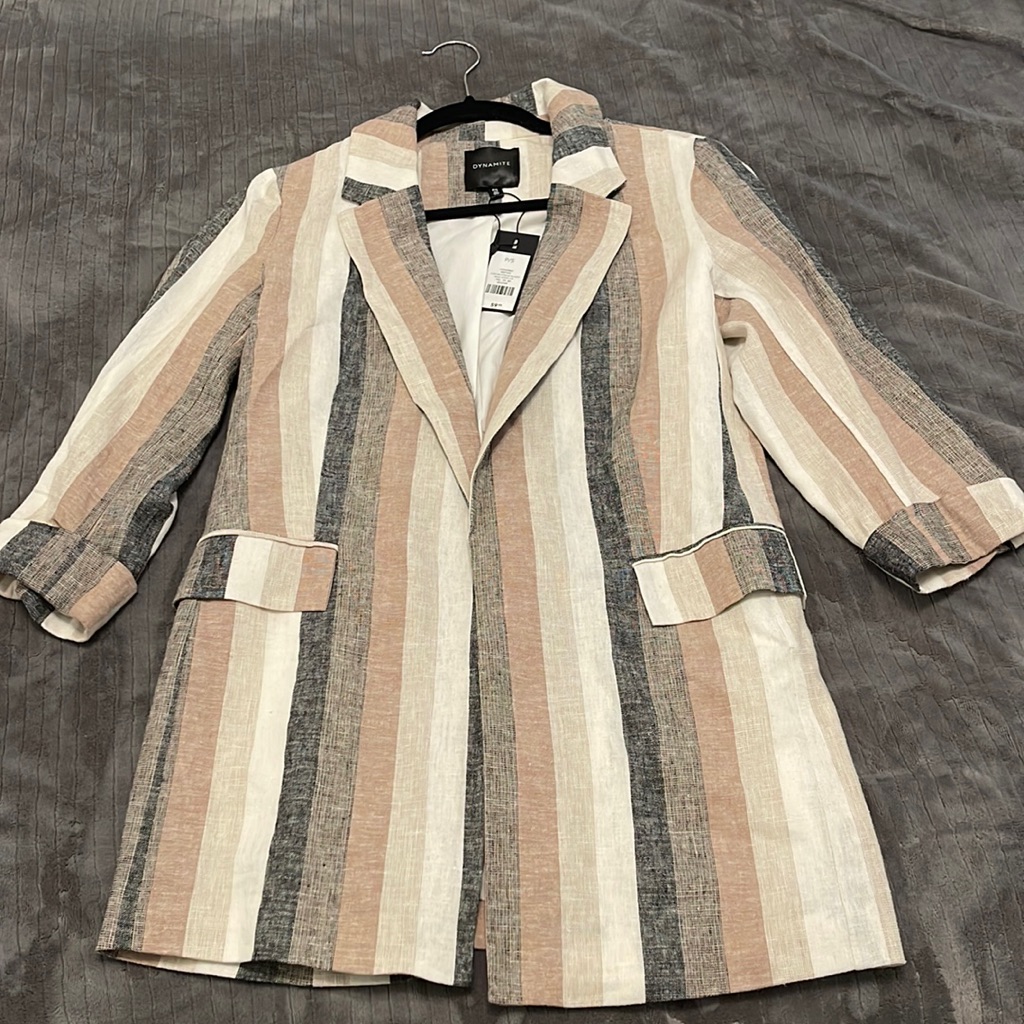 Nwt Dynamite Linen Boyfriend Blazer Size Small